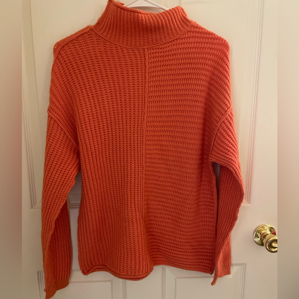 Coral Mock Neck Sweater